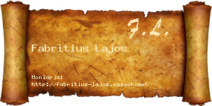 Fabritius Lajos névjegykártya